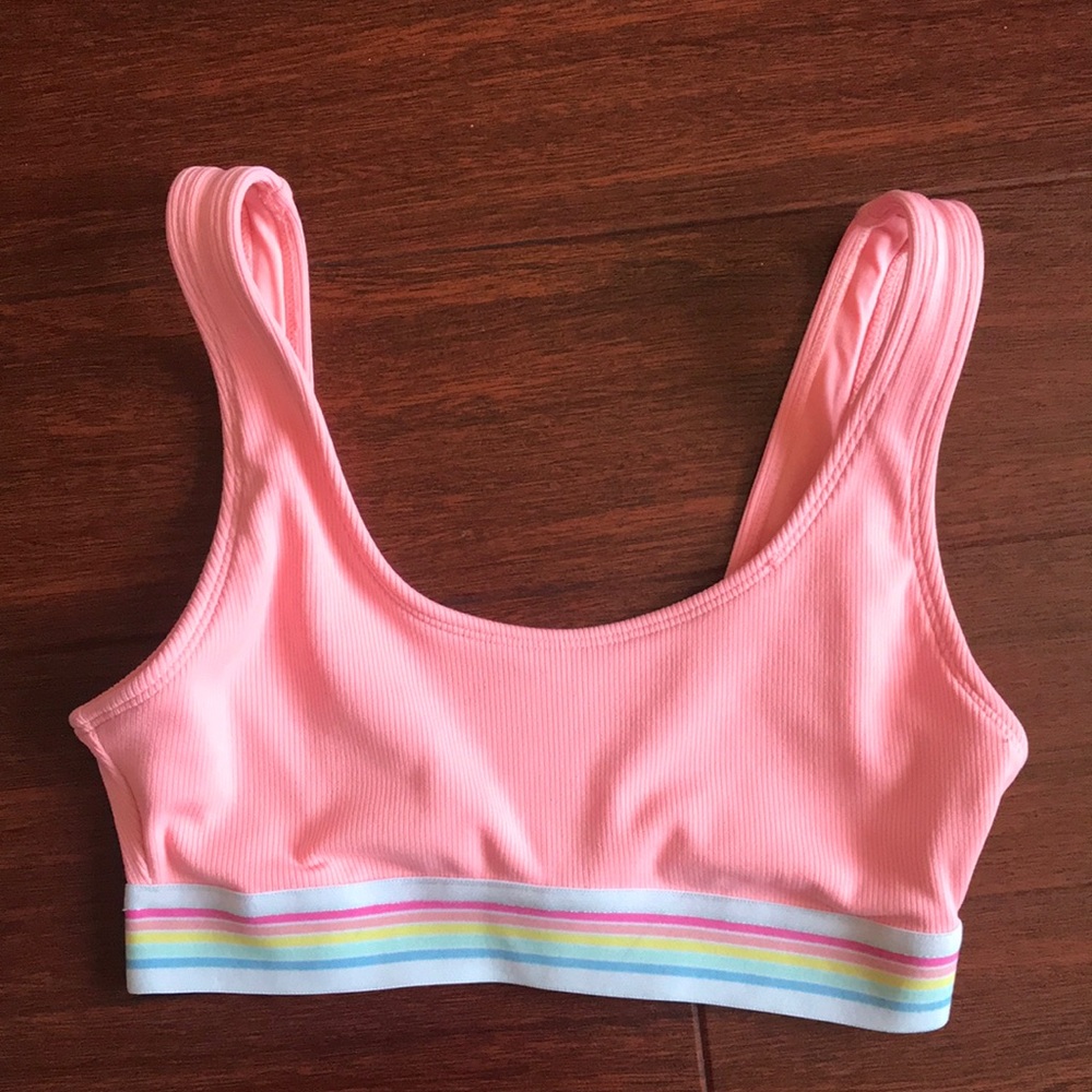 Pink sports bra